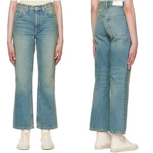 RE/DONE 70s Loose Fit Flare Jeans Size 26 Blue Acid Wash High Rise Grunge NWOT